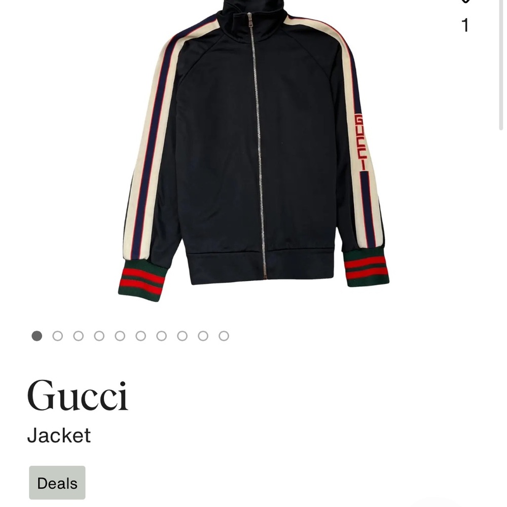 Gucci Black Bomber Jacket with Red and Green Stripes